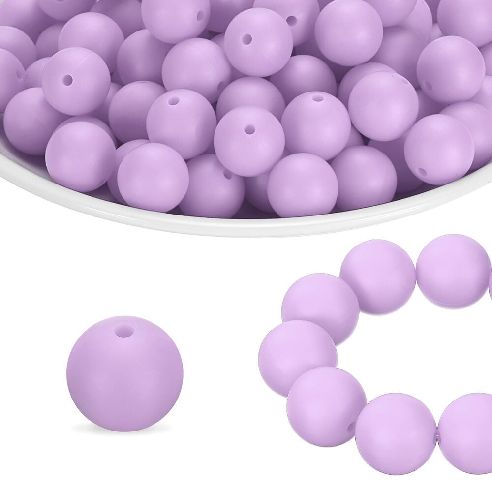 2889 160Pcs Silicone Beads 12mm Round Rubber Focal Beads Bulk for Pens